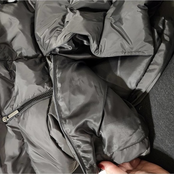 MICHAEL Kors steel Grey maxi long Faux fur hooded puffer coat plus size 2X new!! - Picture 9 of 11